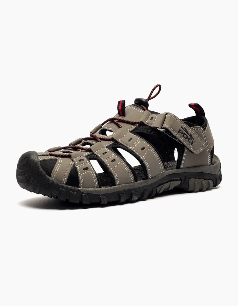 PDQ Romper Trail Sandal Mens Grey/Red