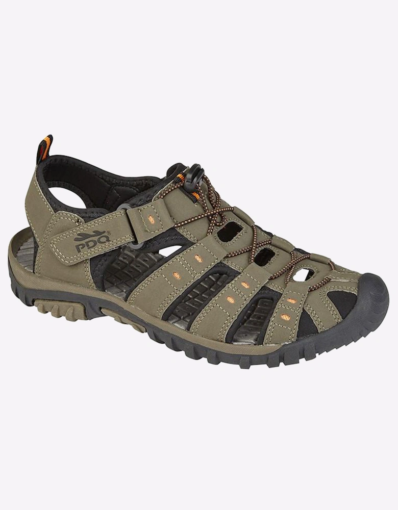 PDQ Romper Trail Sandals Mens Dark Taupe / Orange