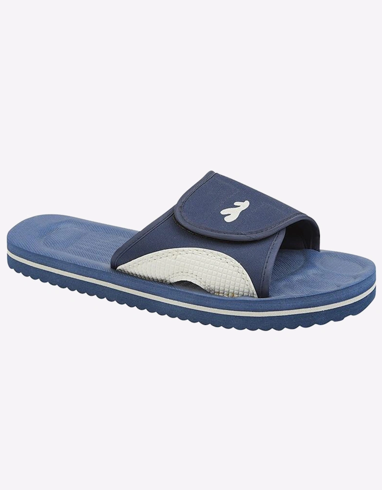 PDQ Surfer Signature Mens Comfort Sliders Navy Blue/Grey