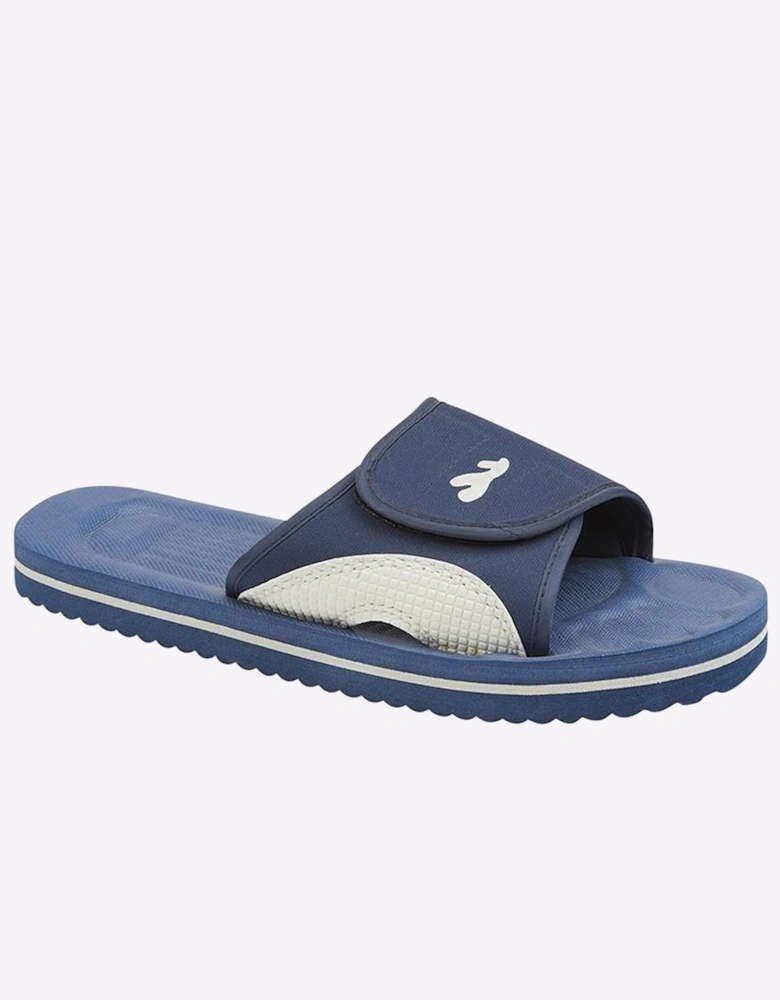 PDQ Surfer Signature Mens Comfort Sliders Navy Blue/Grey