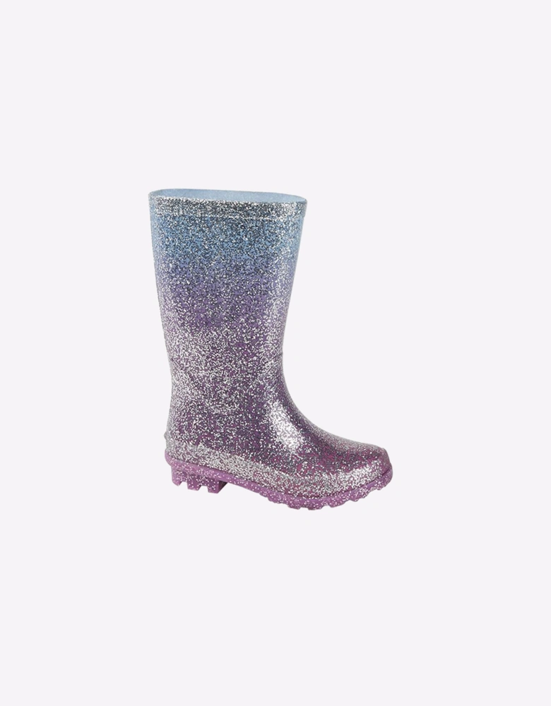 Stormwells Betsy Glitter Wellington Girls Lilac/Multi Colour