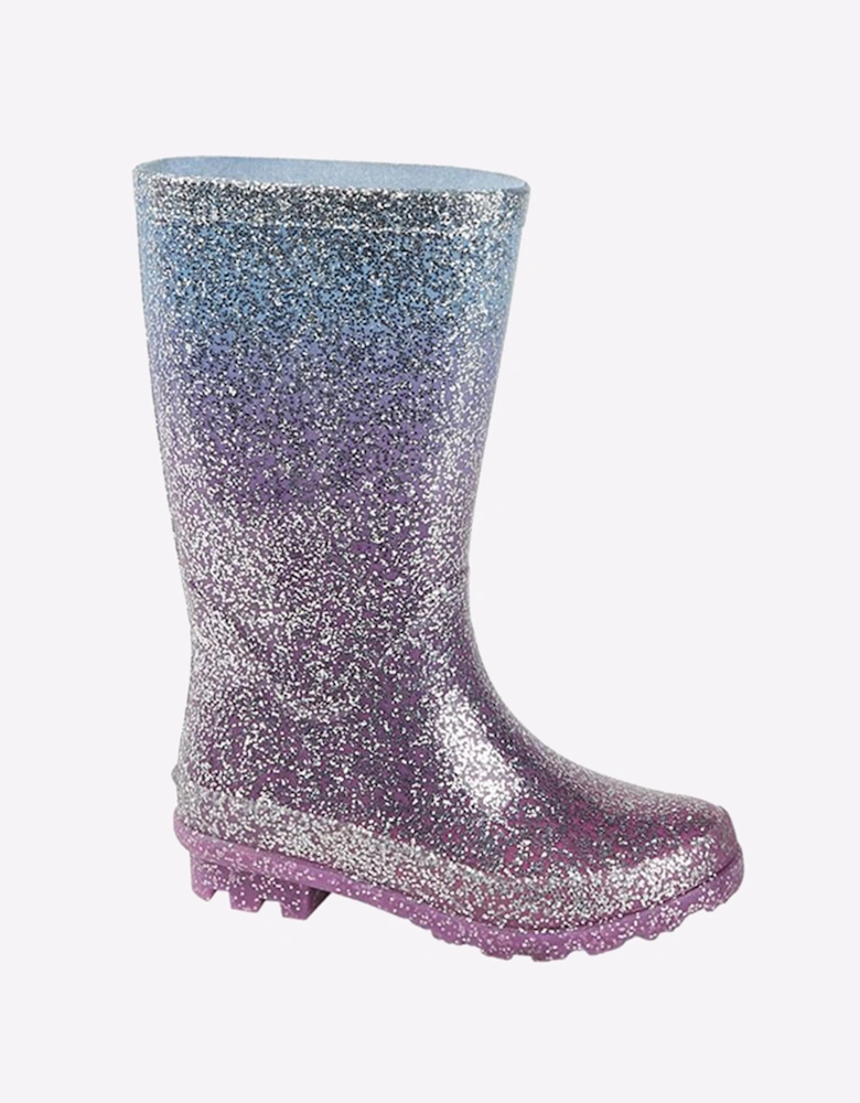 Stormwells Betsy Glitter Wellington Girls Lilac/Multi Colour