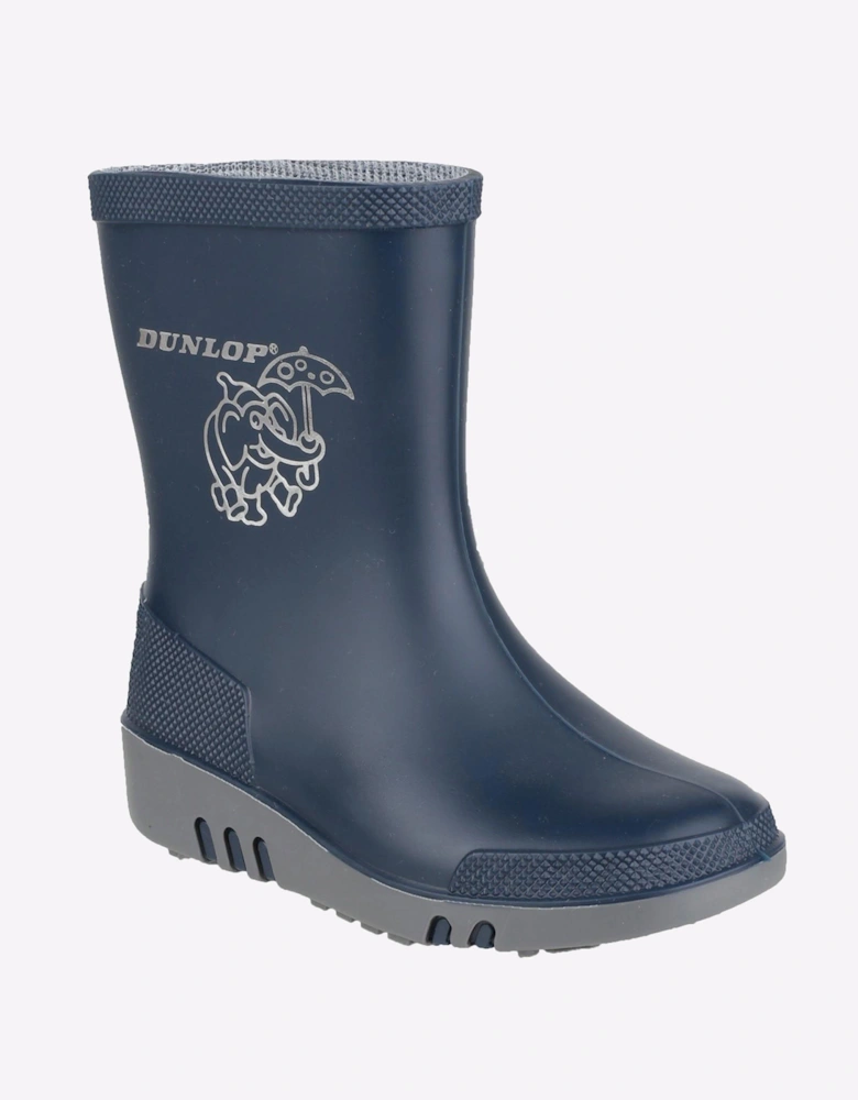 Dunlop Mini Elephant Waterproof Infants Wellingtons Blue / Grey