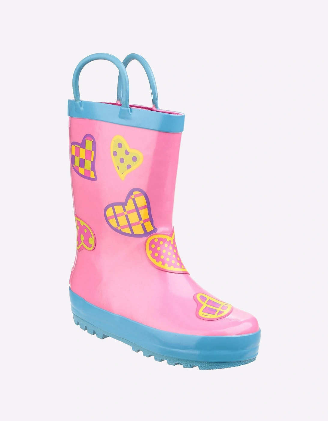 Cotswold Puddle Waterproof Pull On Boots Junior Hearts