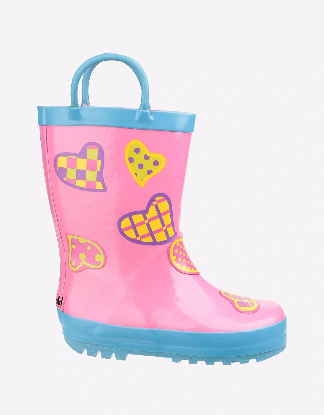 Cotswold Puddle Waterproof Pull On Boots Junior Hearts