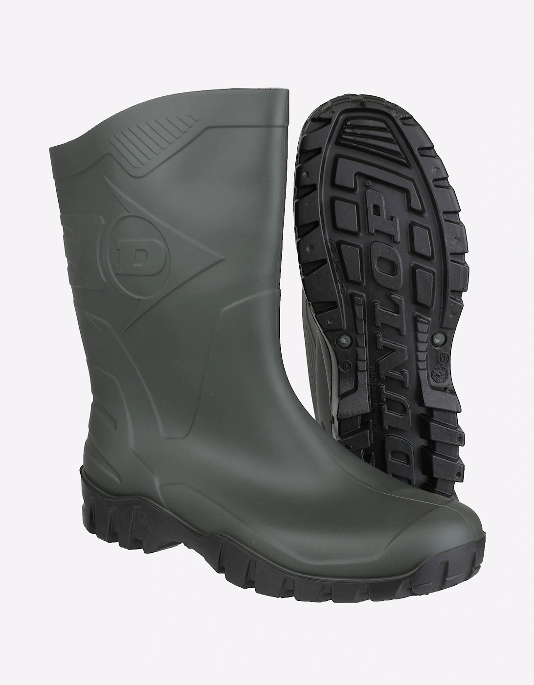 Dunlop Dee Calf Length Unisex Wellingtons Dark Green