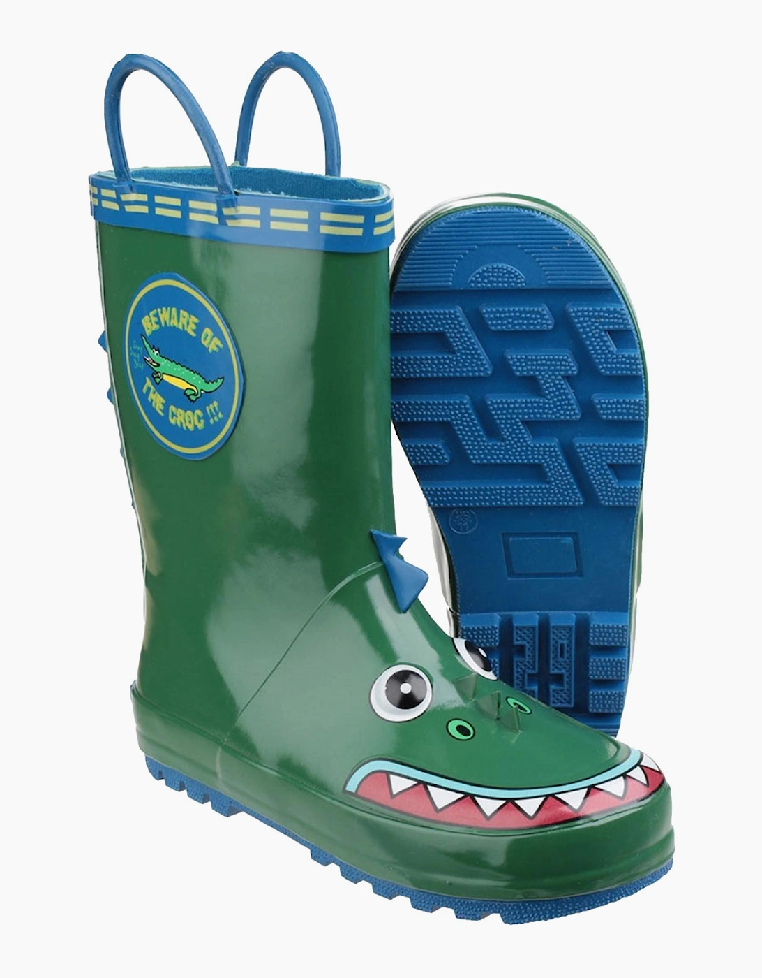 Cotswold Puddle Waterproof Wellington Junior Boys Crocodile Green