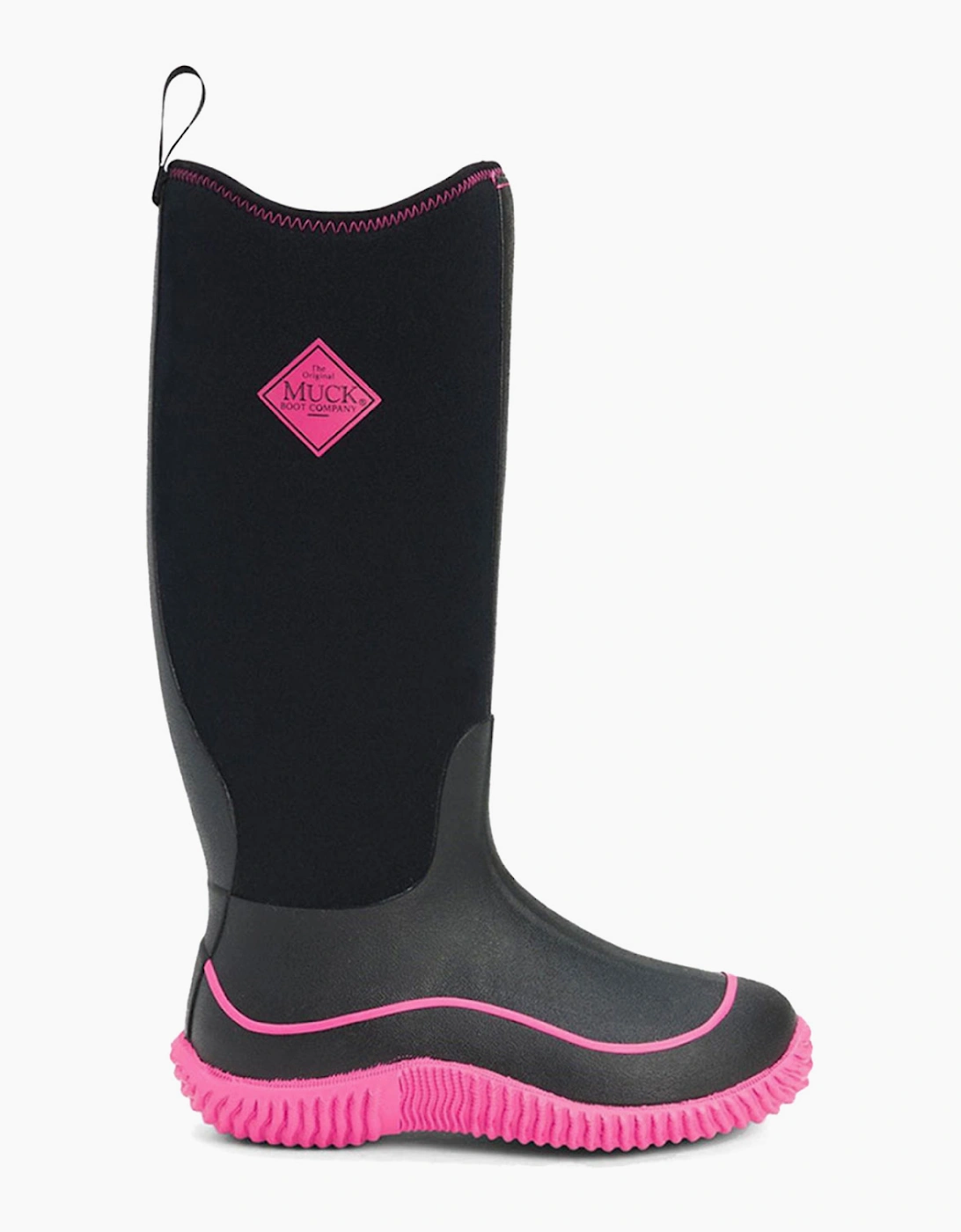 Muck Boot Women's Muck Boots Hale Pull On Wellington Boot Womens Black/Pink - Black/Multi