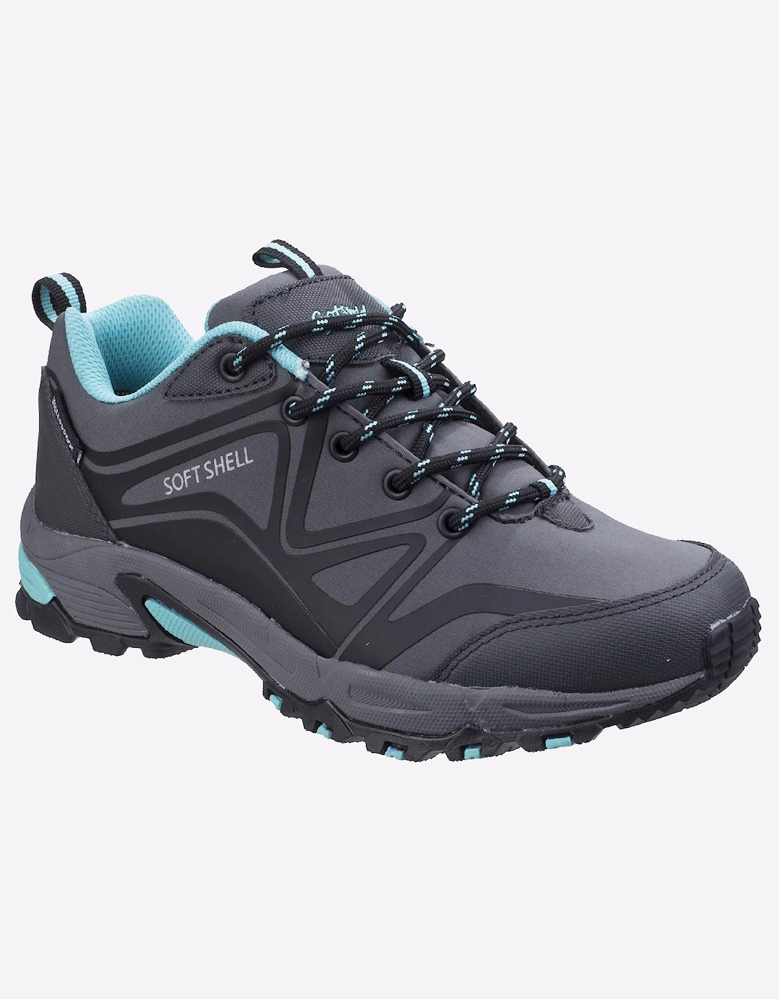 Cotswold Abbeydale Waterproof Memory Foam Womens Hiking Shoes Grey/Black/Aqua