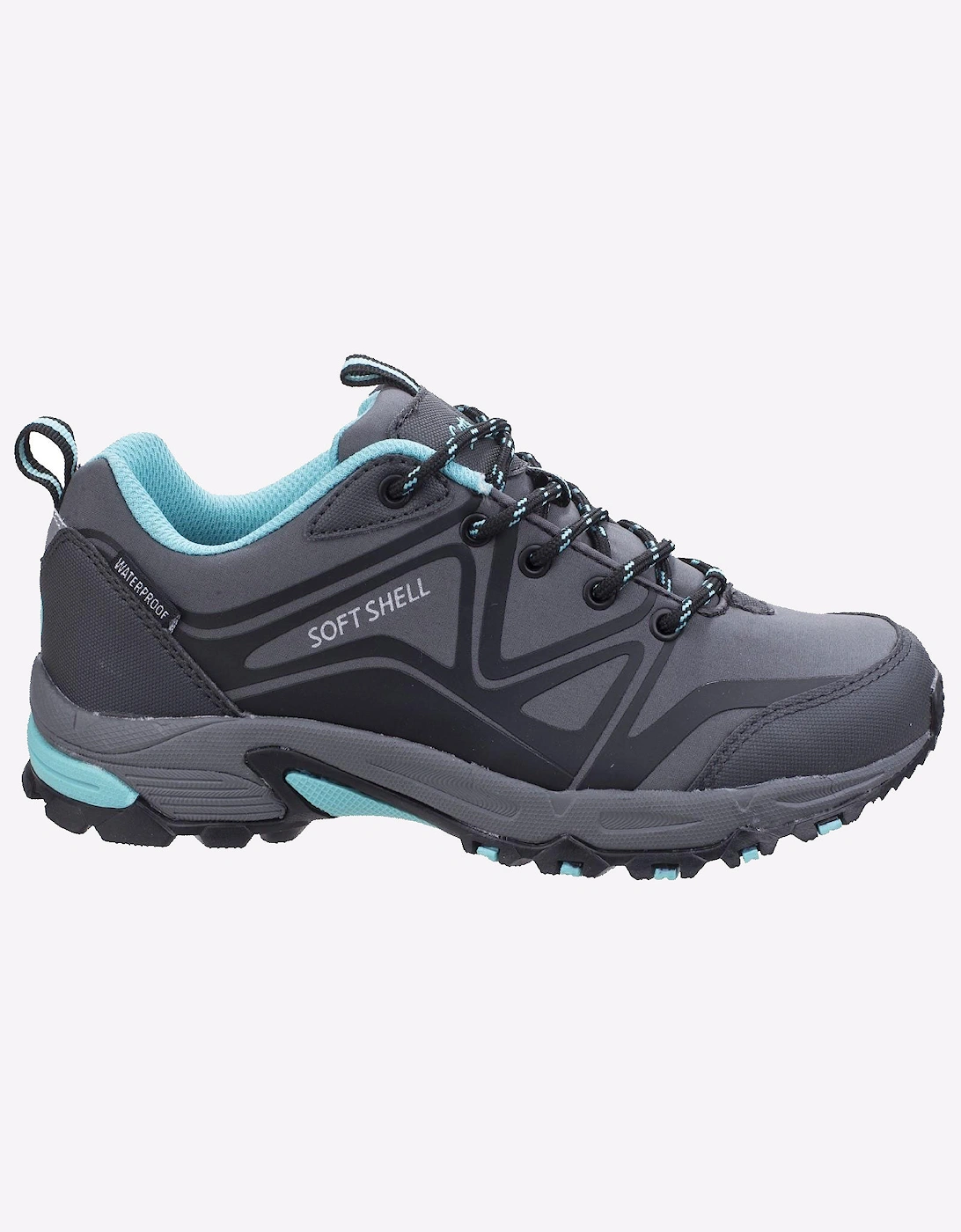Cotswold Abbeydale Waterproof Memory Foam Womens Hiking Shoes Grey/Black/Aqua