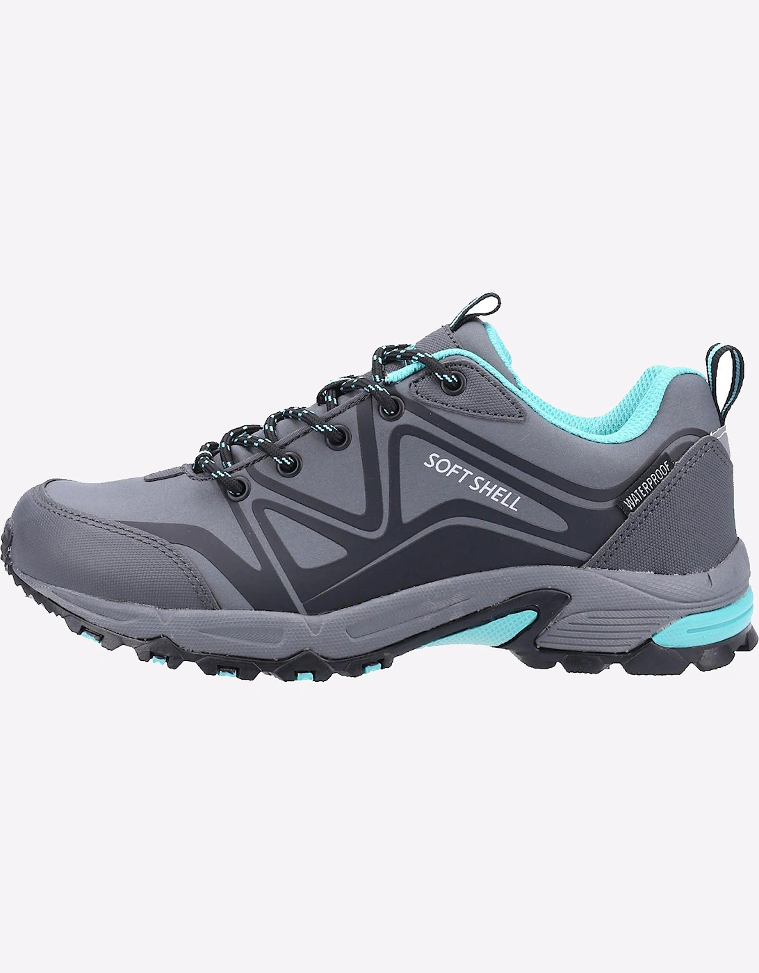 Cotswold Abbeydale Waterproof Memory Foam Womens Hiking Shoes Grey/Black/Aqua
