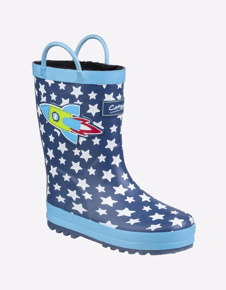 Cotswold Sprinkle Wellingtons Junior Dark Blue White
