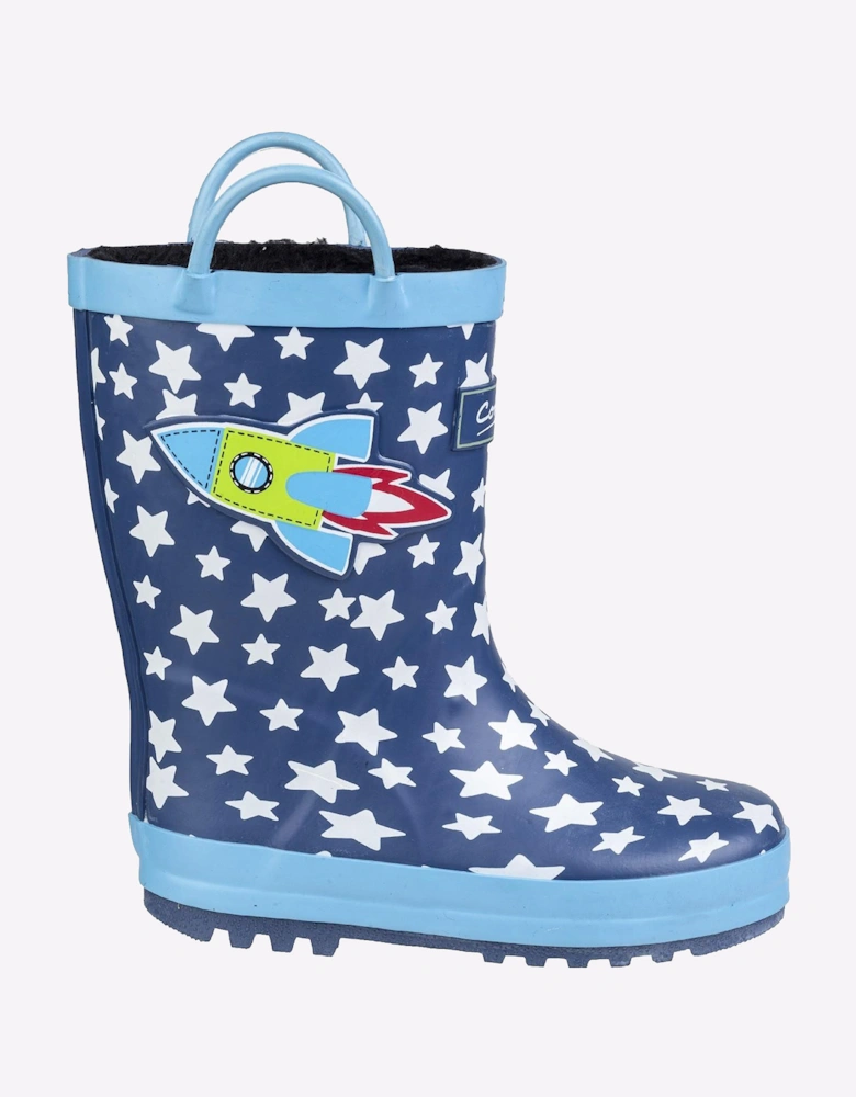 Cotswold Sprinkle Wellingtons Junior Dark Blue White