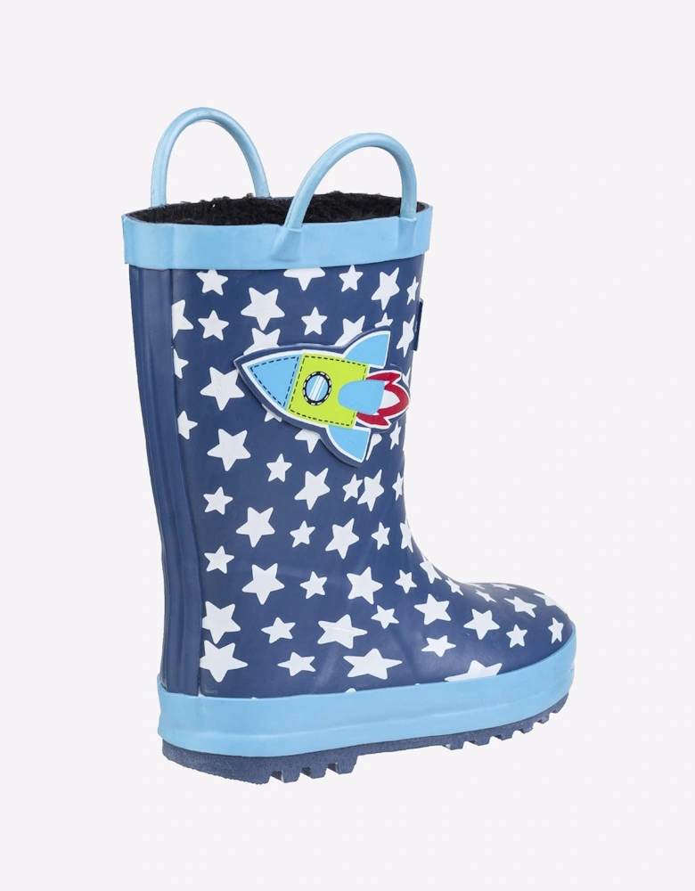 Cotswold Sprinkle Wellingtons Junior Dark Blue White