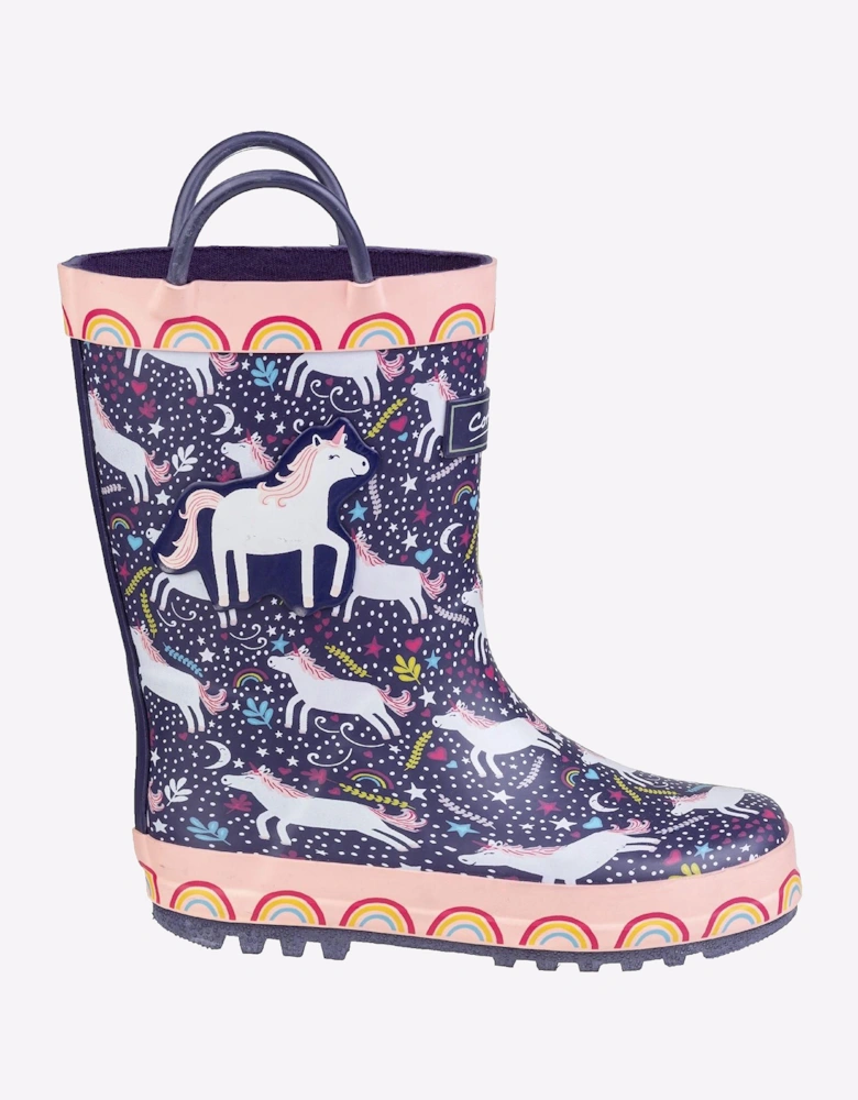 Cotswold Cotswolds Sprinkle Junior Wellington Boot Purple / Pink & White