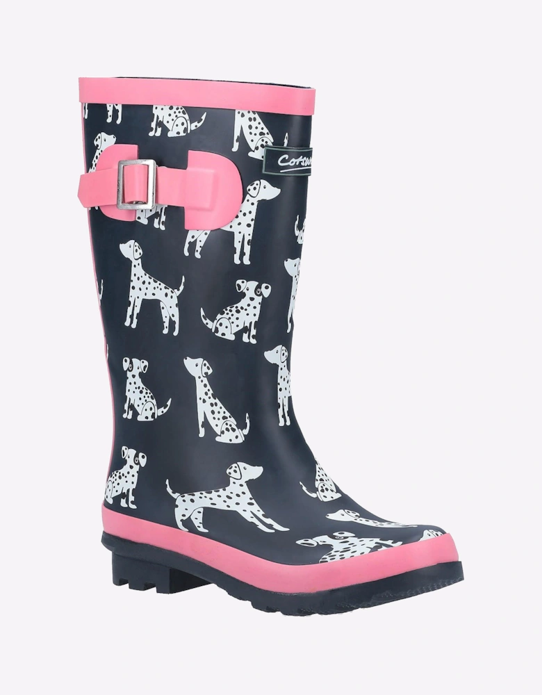Cotswold Dalmatian Wellington Boots Junior Navy