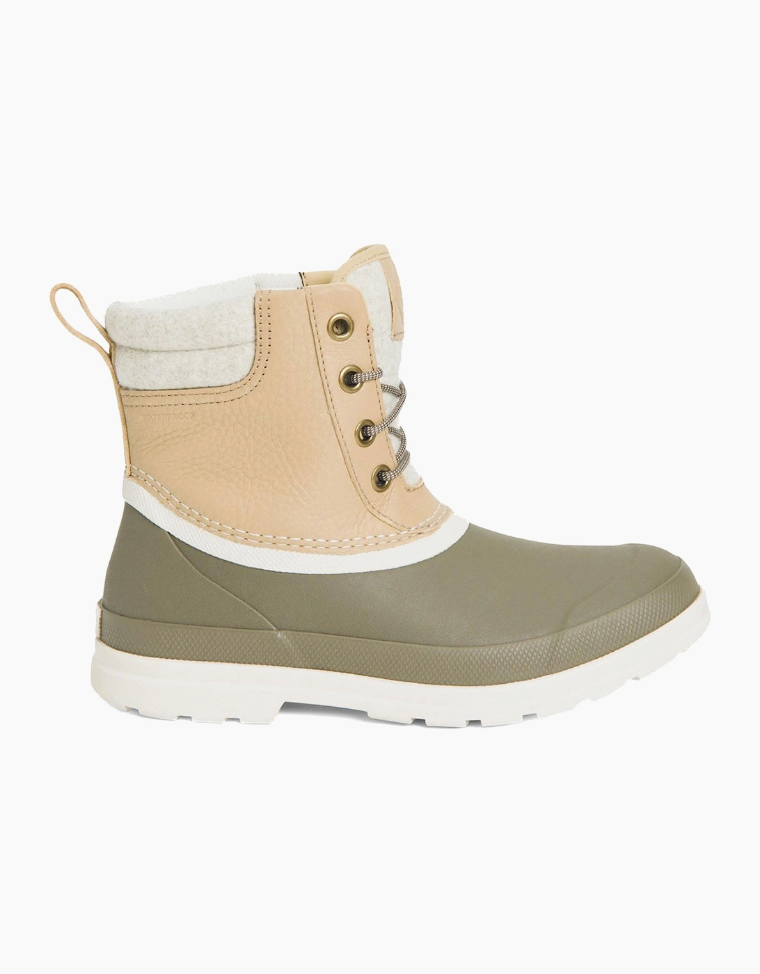 Muck Boots Originals Duck Lace Memory Foam Womens Wellington Boots Taupe / Walnut