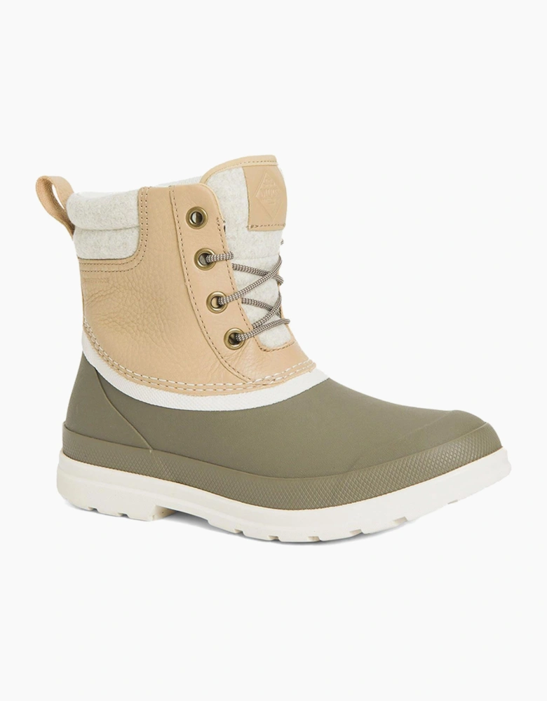 Muck Boots Originals Duck Lace Memory Foam Womens Wellington Boots Taupe / Walnut