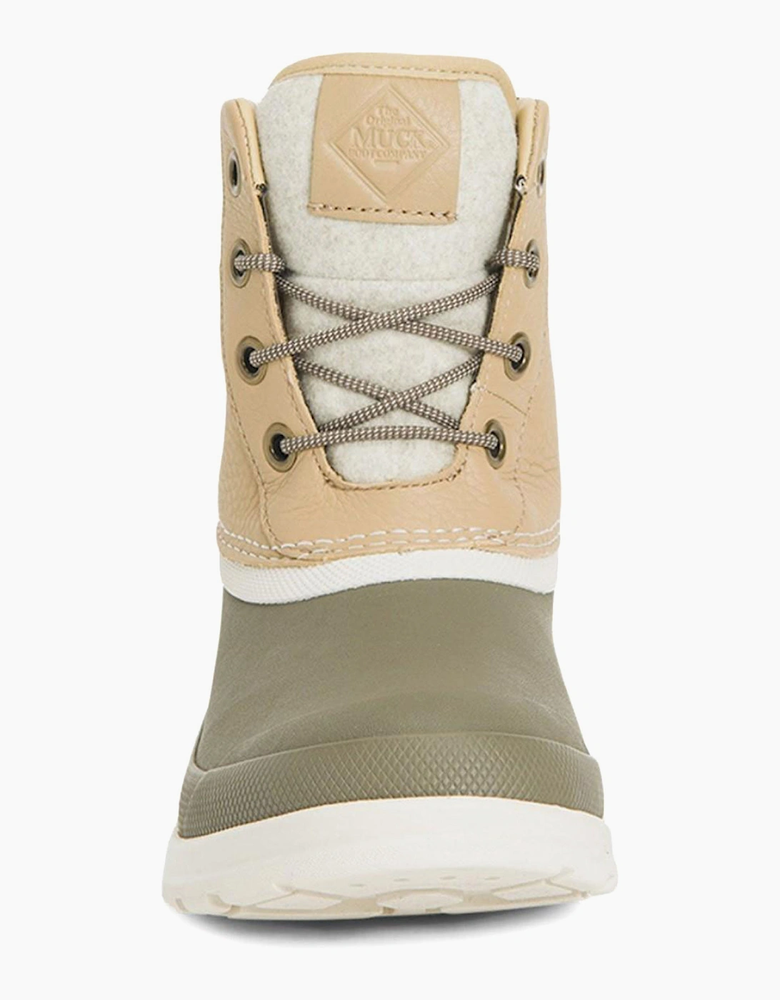 Muck Boots Originals Duck Lace Memory Foam Womens Wellington Boots Taupe / Walnut