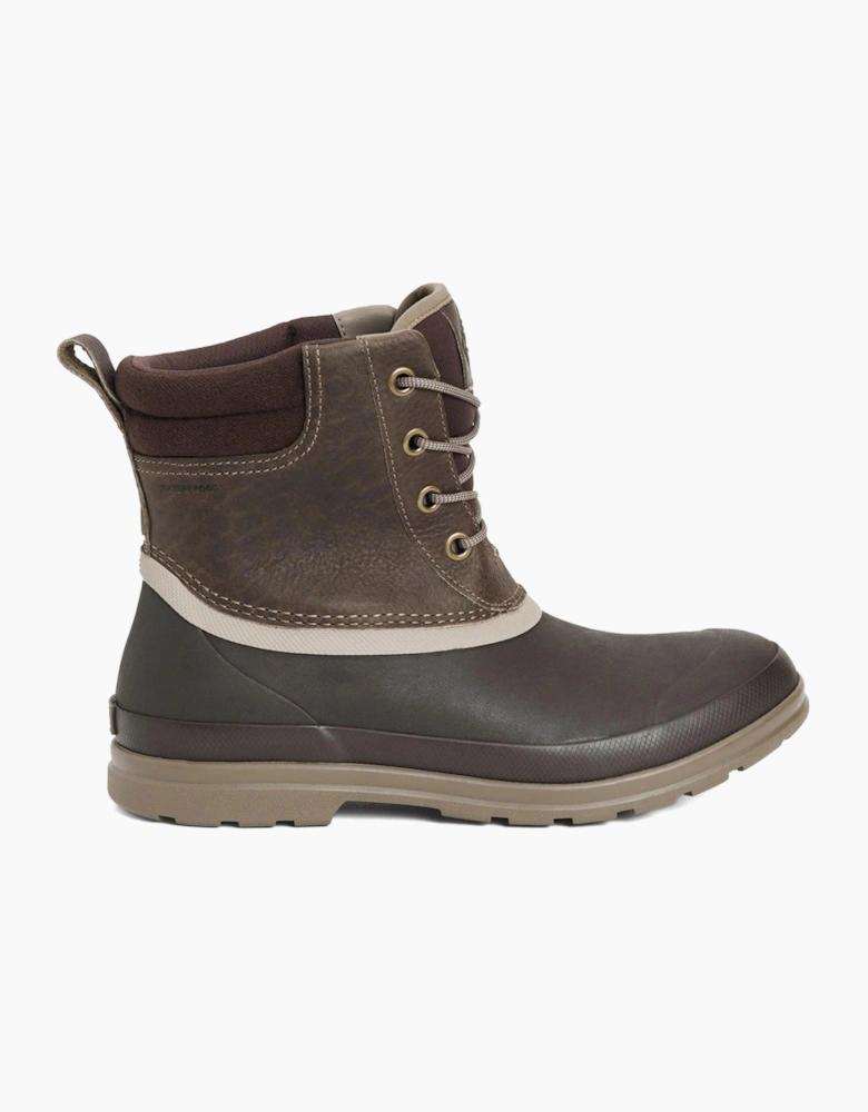 Muck Boots Originals Duck Lace Memory Foam Mens Wellington Boots Taupe / Dark Brown