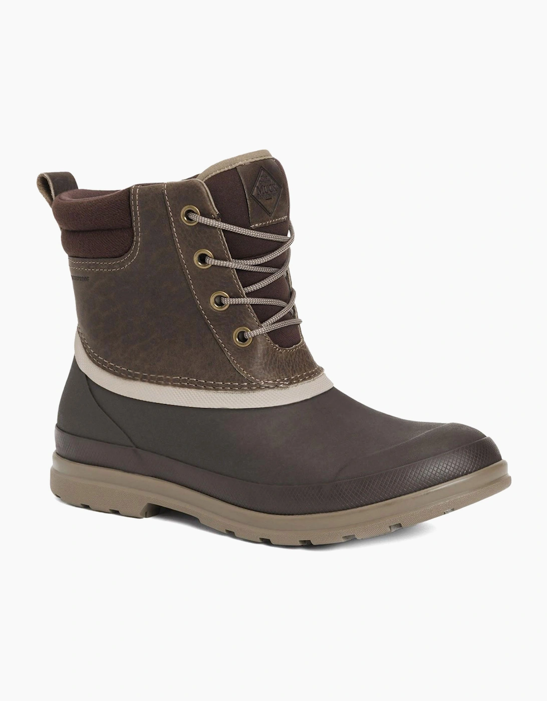 Muck Boots Originals Duck Lace Memory Foam Mens Wellington Boots Taupe / Dark Brown