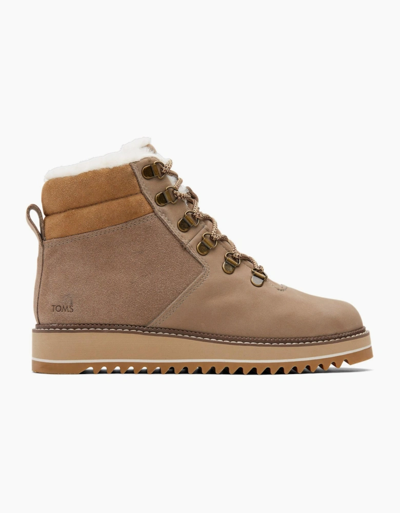 Toms Mojave Waterproof Womens Boots Taupe Grey Oiled Nubuck/Suede
