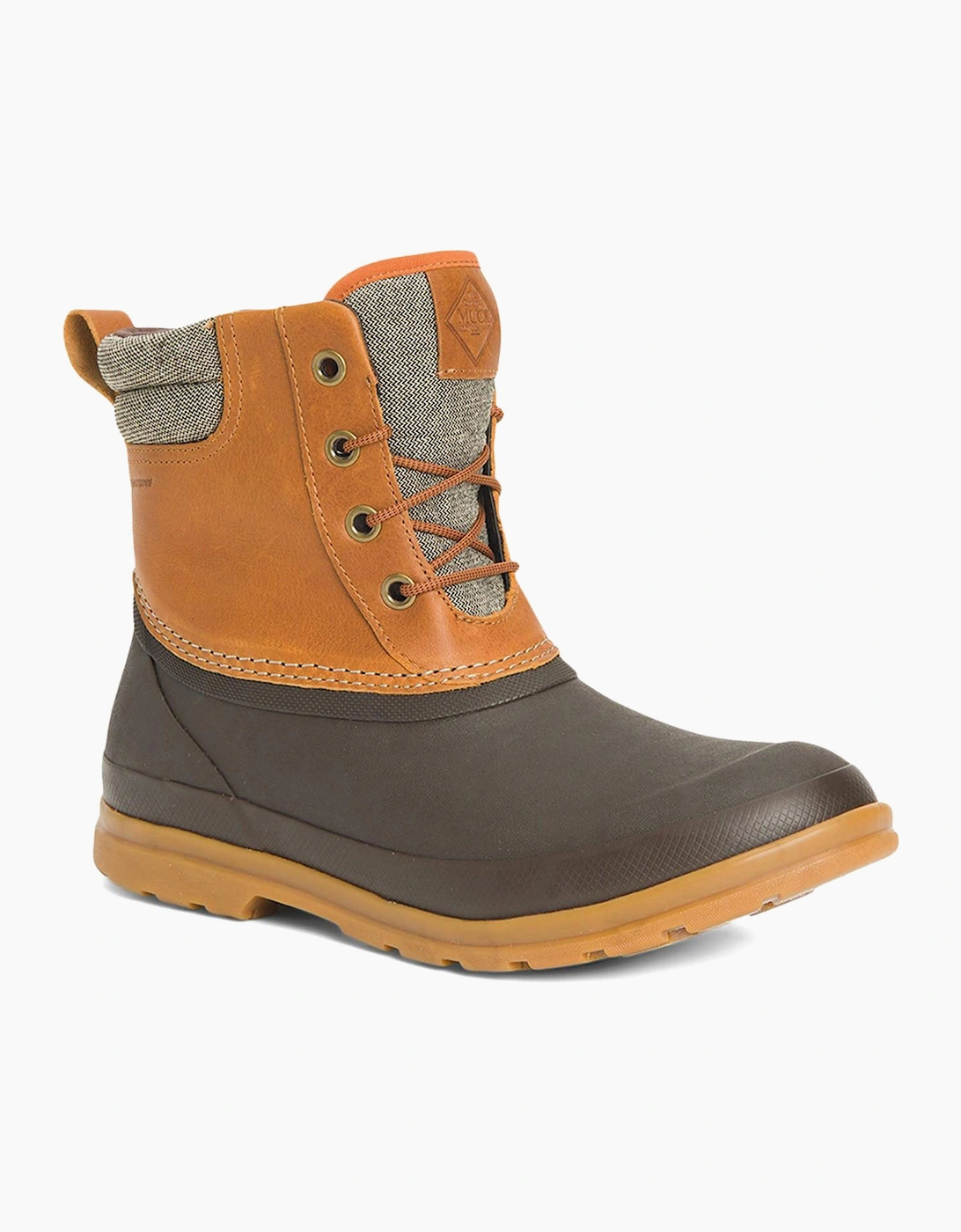 Muck Boots Originals Duck Lace Memory Foam Mens Wellington Boots Tan / Dark Brown