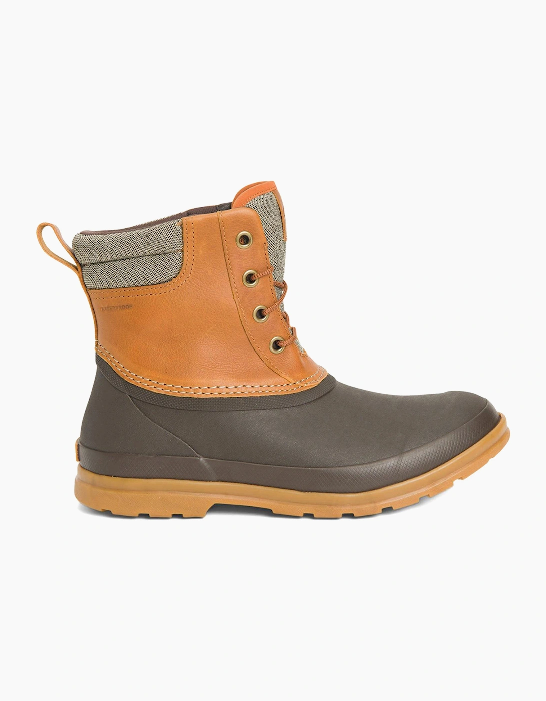 Muck Boots Originals Duck Lace Memory Foam Mens Wellington Boots Tan / Dark Brown
