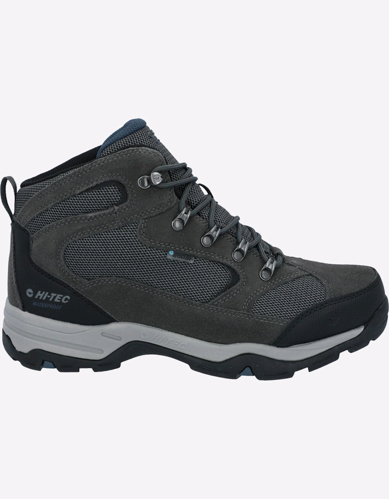 Hi-Tec Storm Waterproof Mens Wide Fit Boots Charcoal/Grey/Majolica Blue