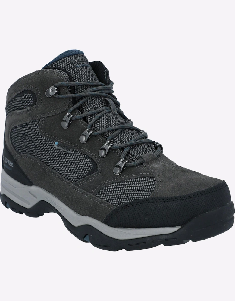 Hi-Tec Storm Waterproof Mens Wide Fit Boots Charcoal/Grey/Majolica Blue