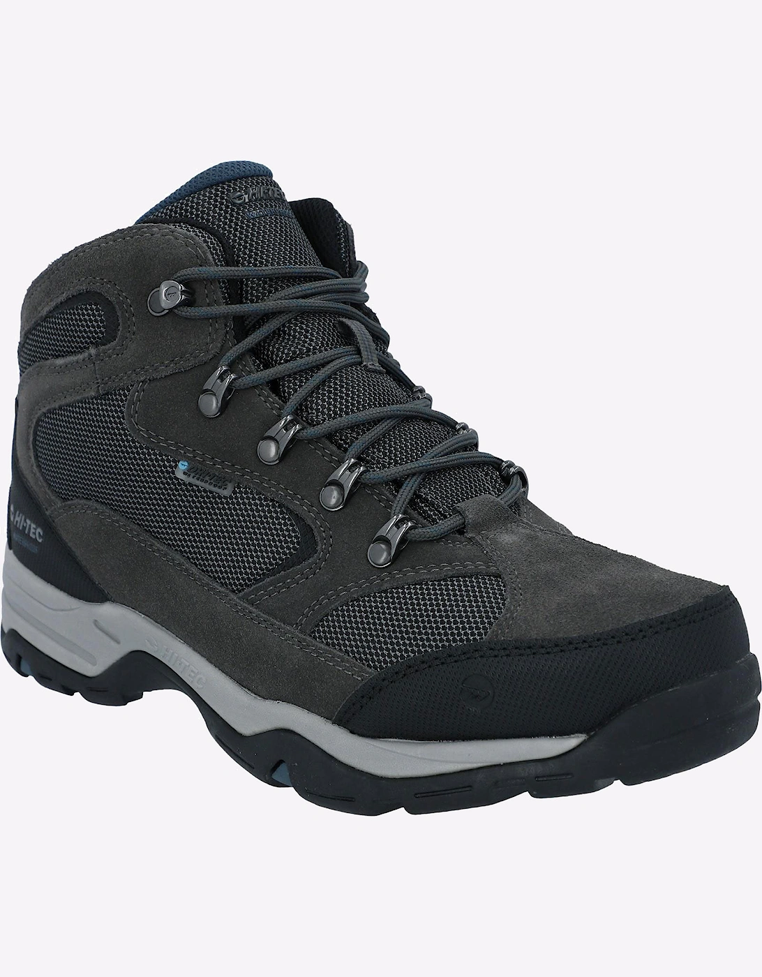 Hi-Tec Storm Waterproof Mens Wide Fit Boots Charcoal/Grey/Majolica Blue