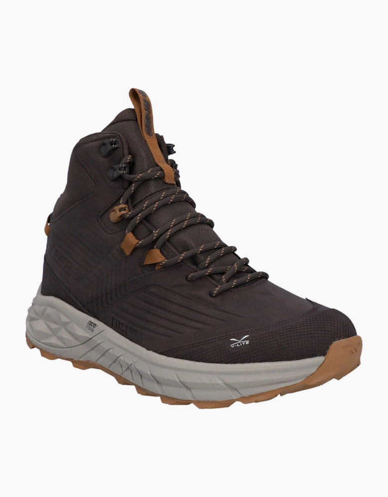 Hi-Tec Fuse Trek Mens Mid Hiking Boots Chocolate Brown / Timber Wolf