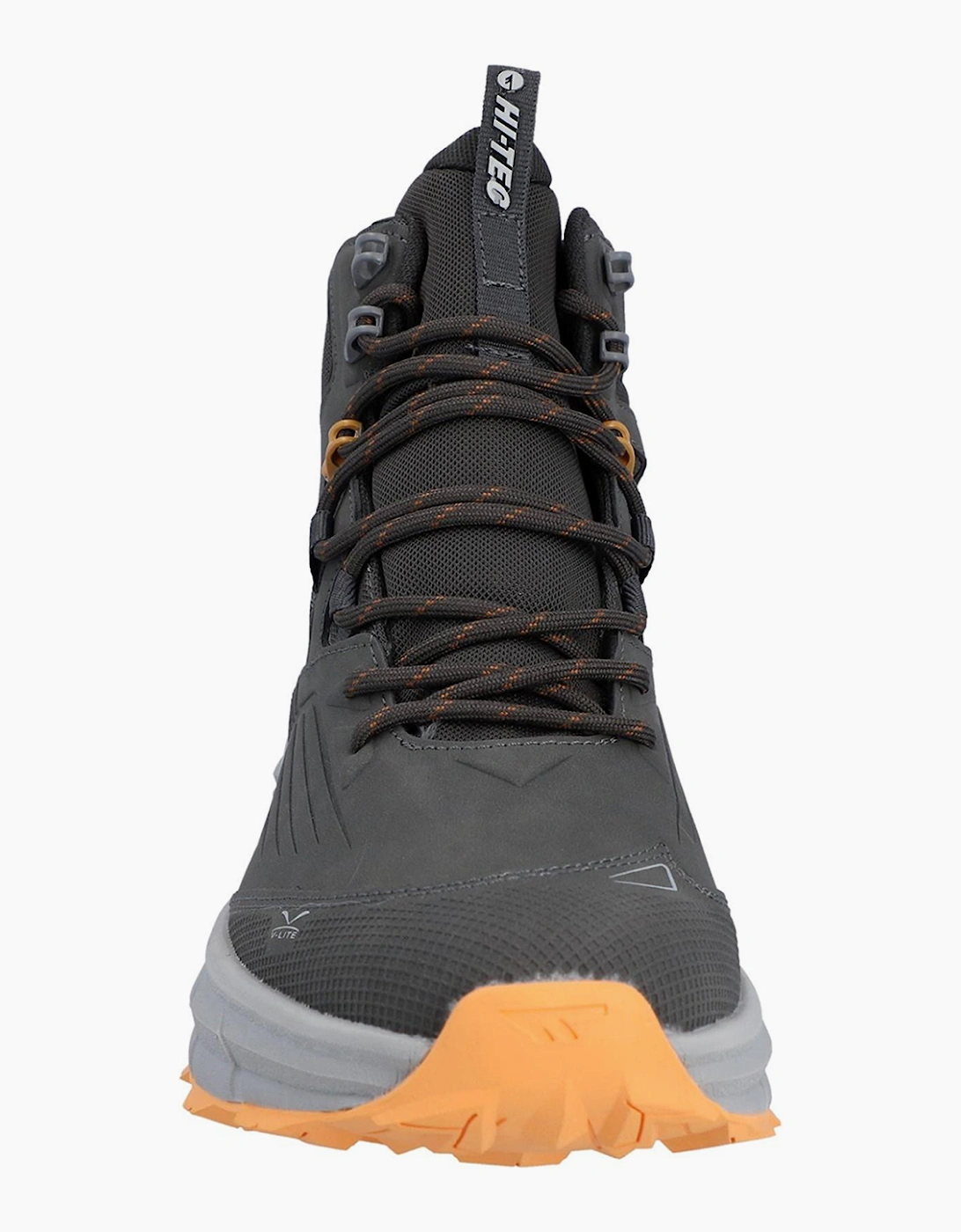 Hi-Tec Fuse Trek Mens Mid Hiking Boots Steel /Charcoal / Bright Marigold