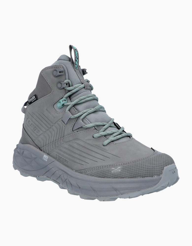 Hi-Tec Fuse Trek Waterproof Mens Mid Hiking Boots Cool Grey