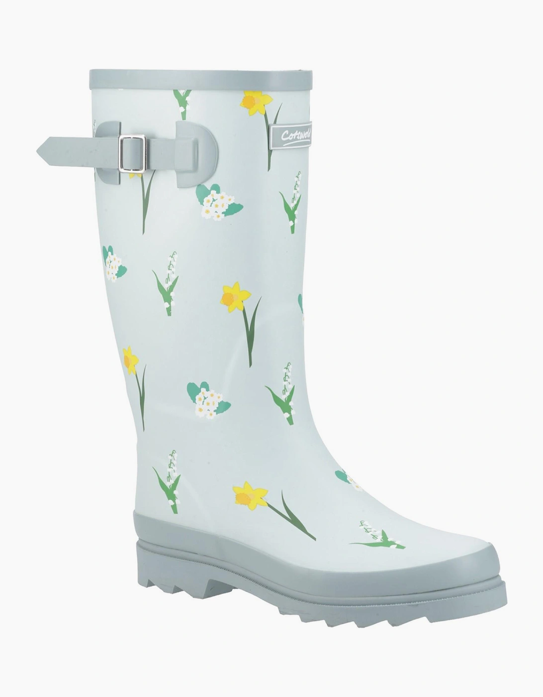 Cotswold Wildflower Womens Wellington Boots Mint / Blue