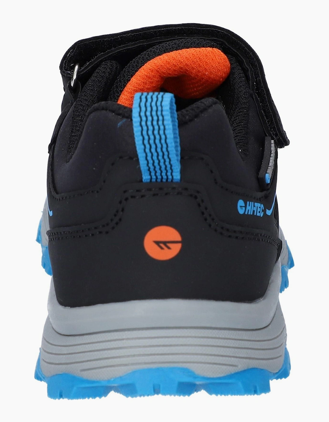 Hi-Tec Scrappy Waterproof Junior Trail Shoes Black/Blue Danube/Flame