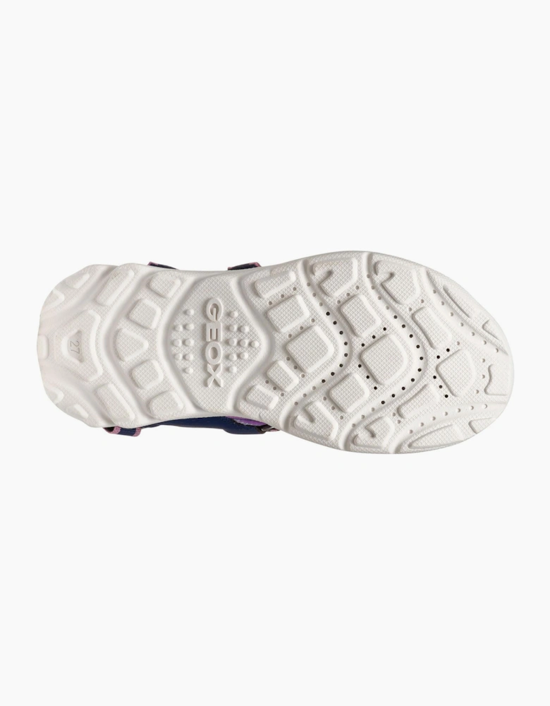 Geox Airadyum Water-Friendly Junior Girls Sandals Navy / Purple