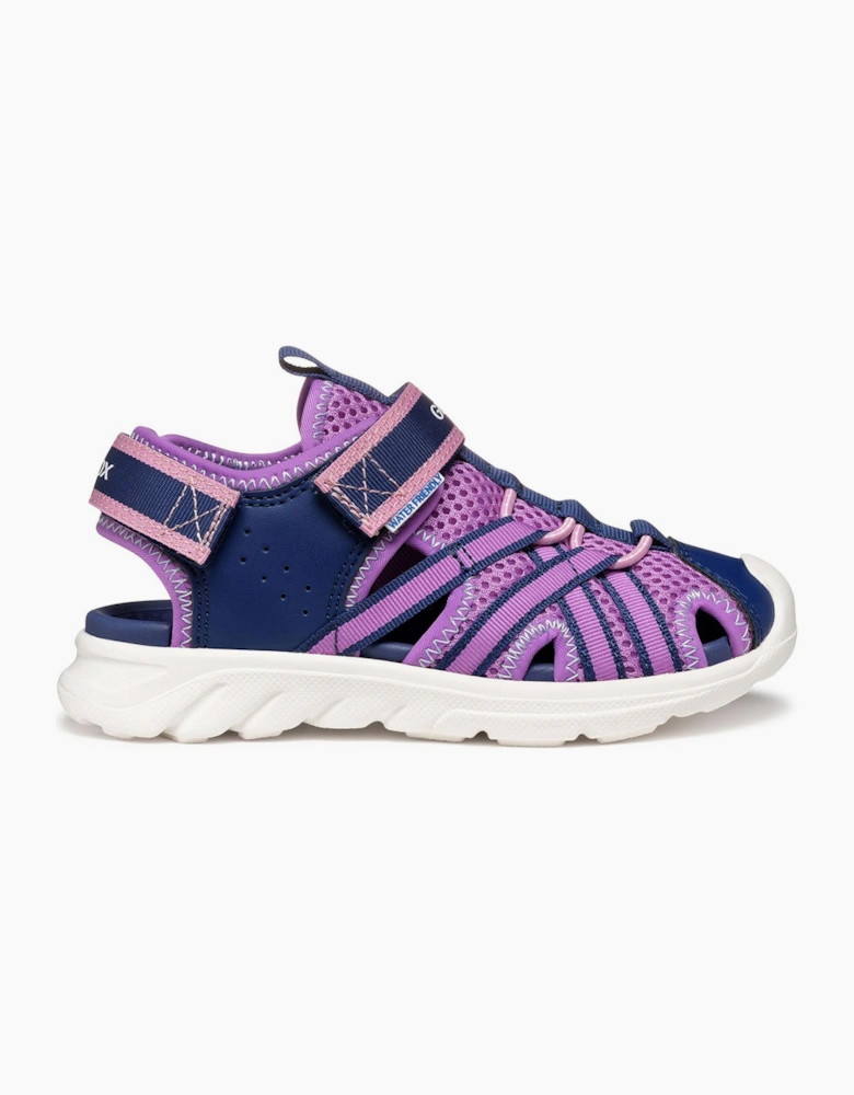 Geox Airadyum Water-Friendly Junior Girls Sandals Navy / Purple