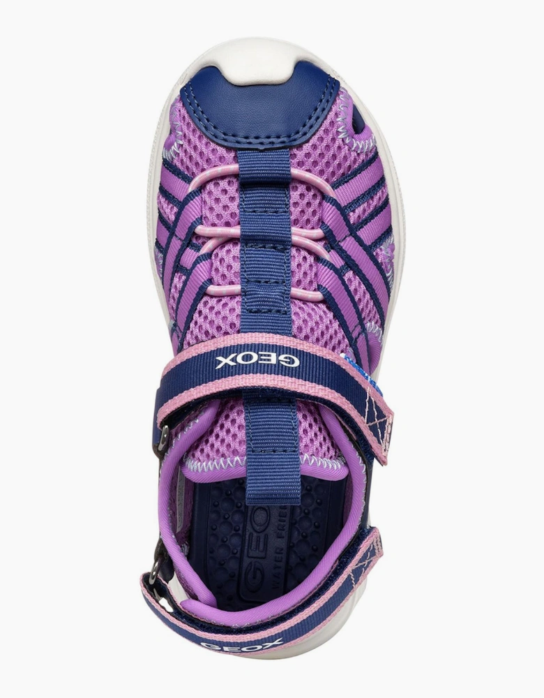 Geox Airadyum Water-Friendly Junior Girls Sandals Navy / Purple