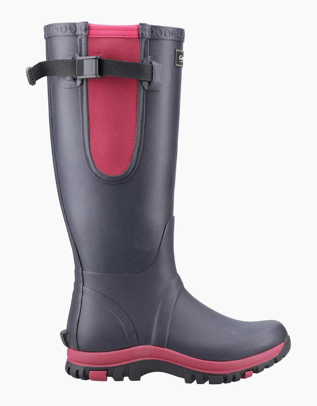 Cotswold Milton Adjustable Womens Wellington Boots Navy/Pink