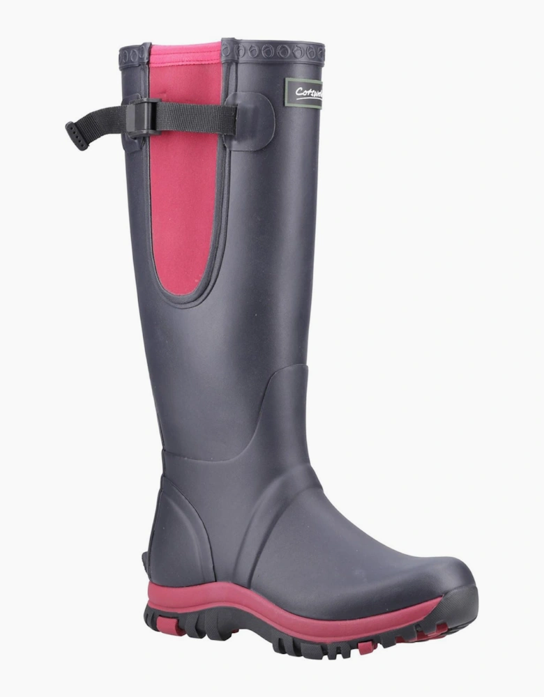 Cotswold Milton Adjustable Womens Wellington Boots Navy/Pink