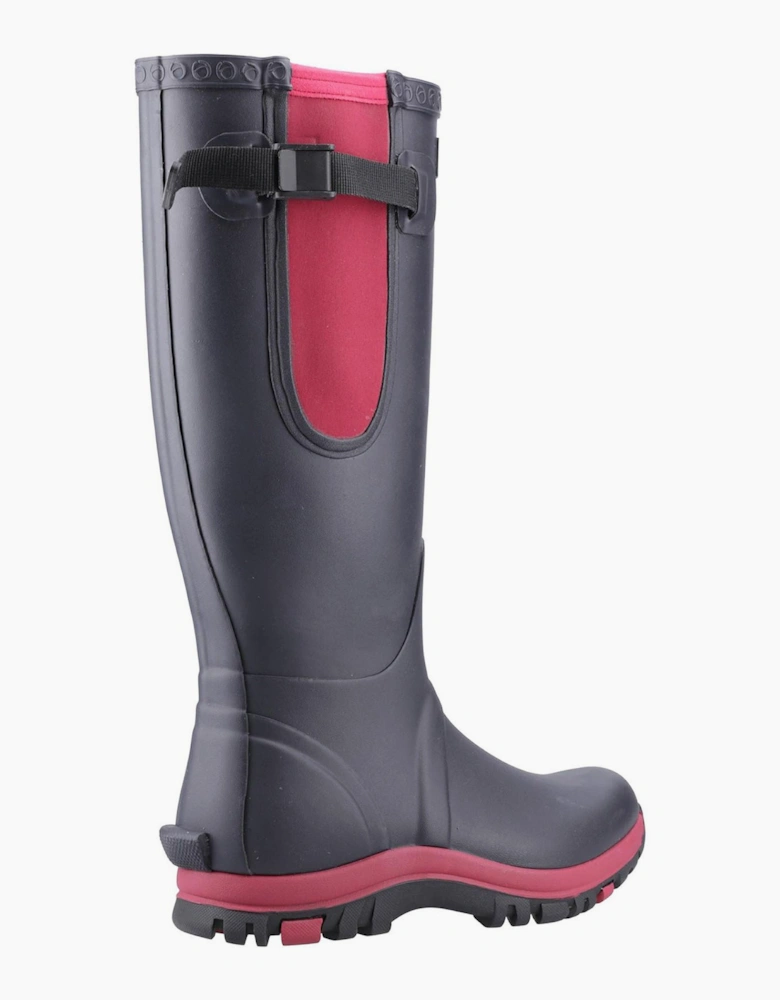Cotswold Milton Adjustable Womens Wellington Boots Navy/Pink