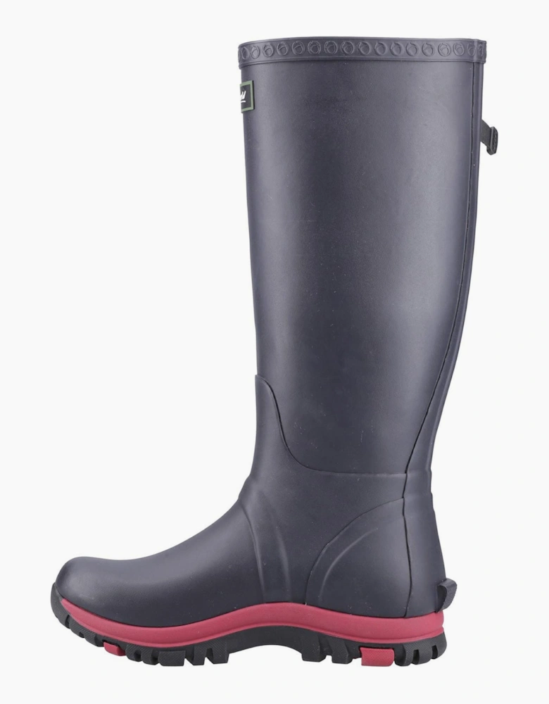 Cotswold Milton Adjustable Womens Wellington Boots Navy/Pink