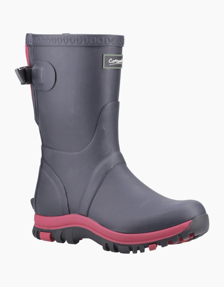 Cotswold Realm Adjustable Womens Wellington Boots Navy/Pink