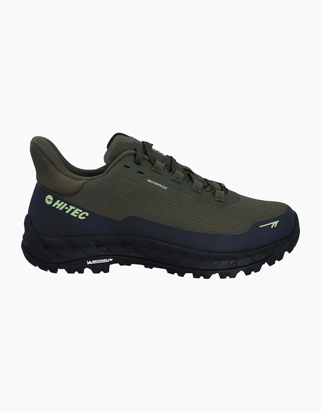 Hi-Tec Altitude Lite Waterproof Mens Hiking Shoes Olive Night/Charcoal Grey/Lime