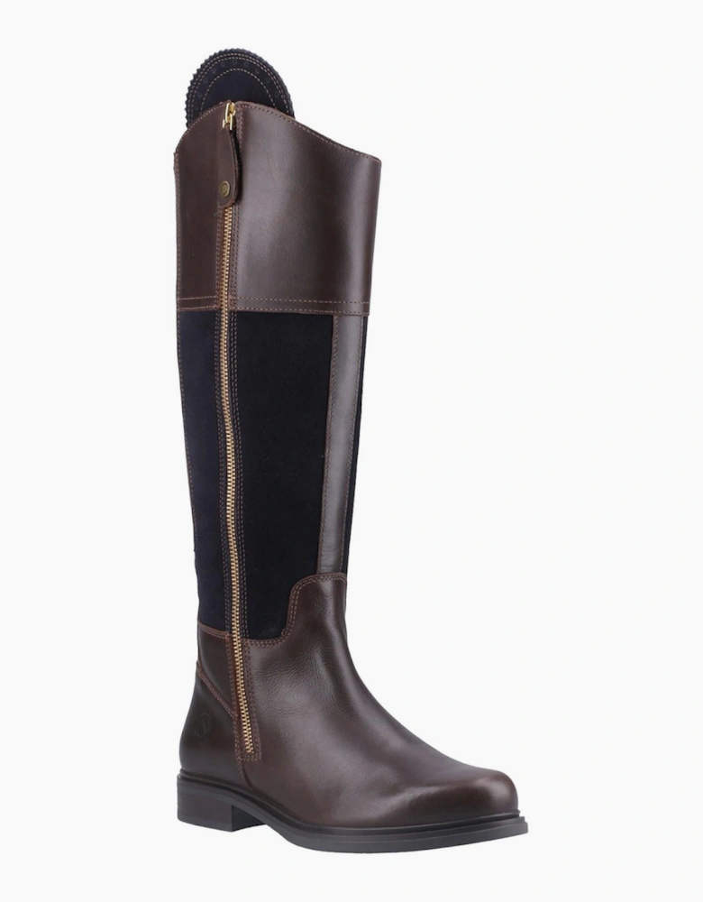 Cotswold Buscot Leather Womens Boots Brown/Navy
