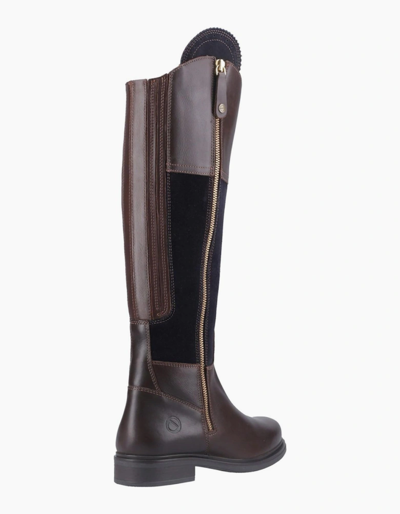 Cotswold Buscot Leather Womens Boots Brown/Navy