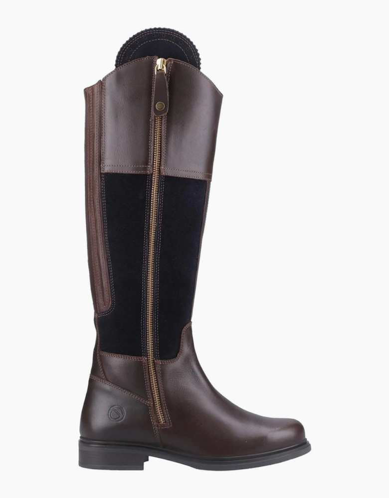 Cotswold Buscot Leather Womens Boots Brown/Navy