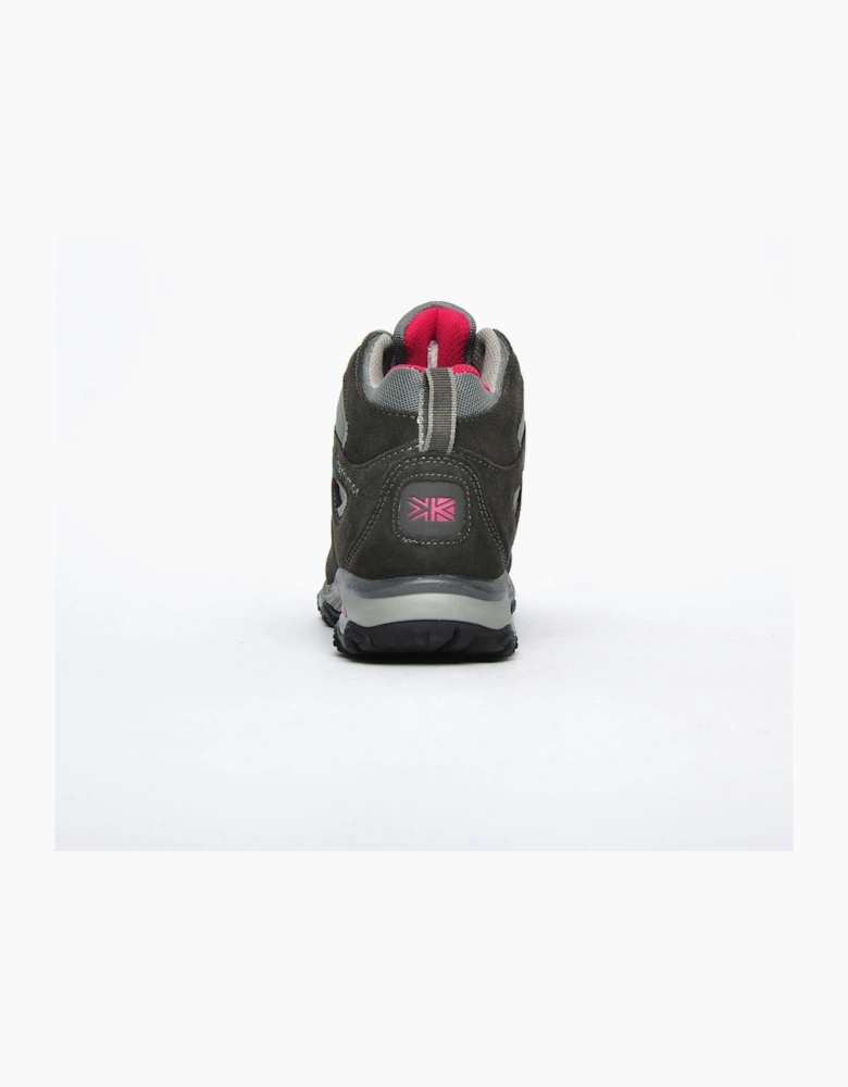 Karrimor Premium Isla Mid Waterproof Womens Hiking Boots Black Charcoal / Dark Purple Pink