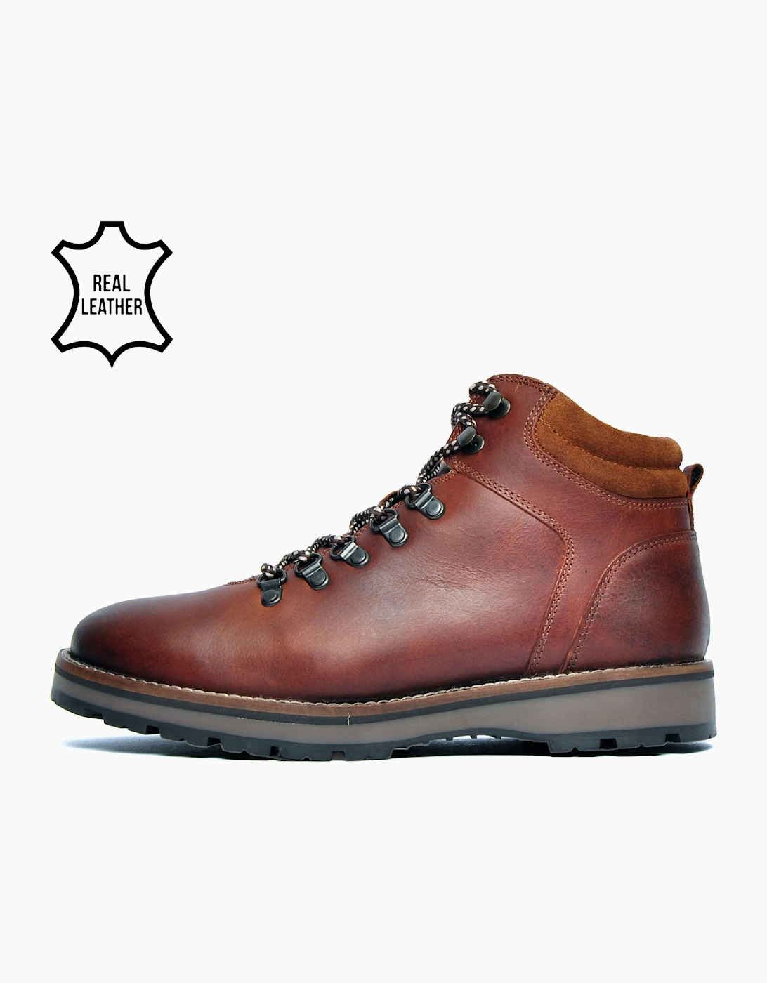 Red Tape Original Mens Leather Boots Wood